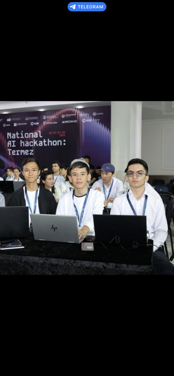 National AI Hackathon Termizdagi foydalanuvchi yuborgan asl jamoaviy tadbir surati